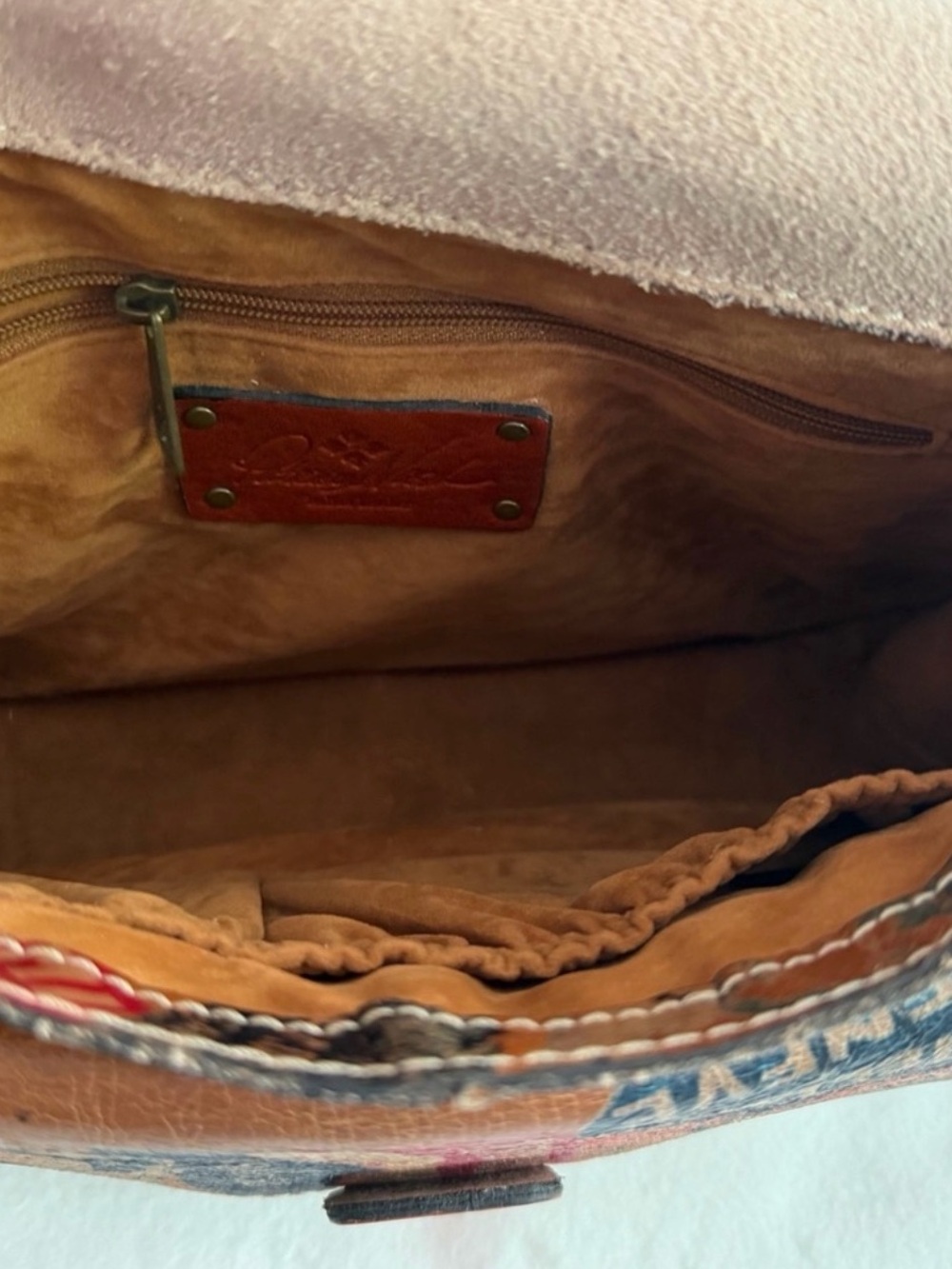 Patricia Nash Vintage Travel Stamp Saddle Bag - Picture 9 of 9